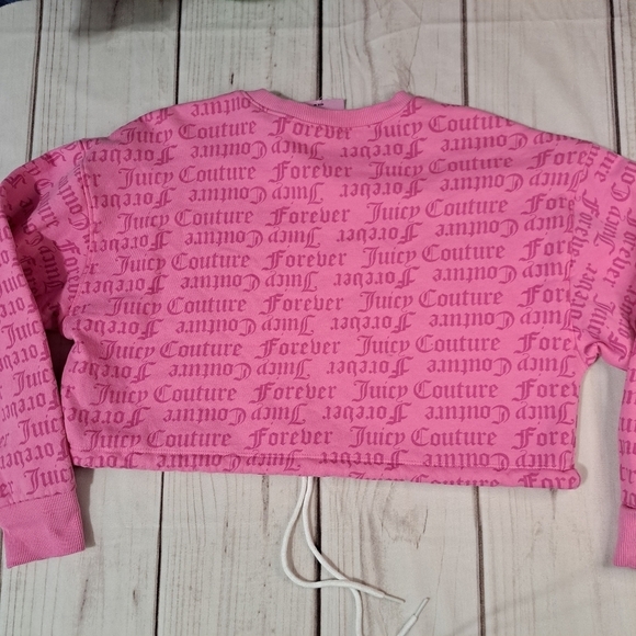 Juicy Couture x Forever 21 Sweater MediumnPink Fleece Barbiecore Semi Crop - Picture 9 of 9